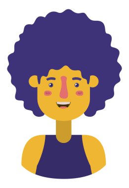 afro avatar karakter ile genç adam