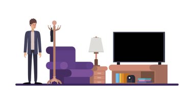 oturma üstünde genç adam