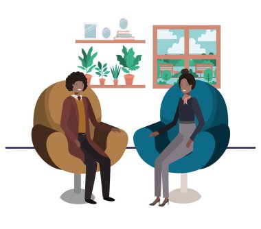 oturma odasında oturan iş çift