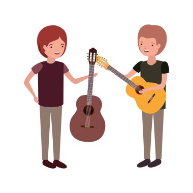 müzik aletleri karakter ile erkekler