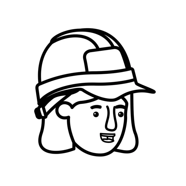 Tête de femme constructeur avatar caractère — Image vectorielle
