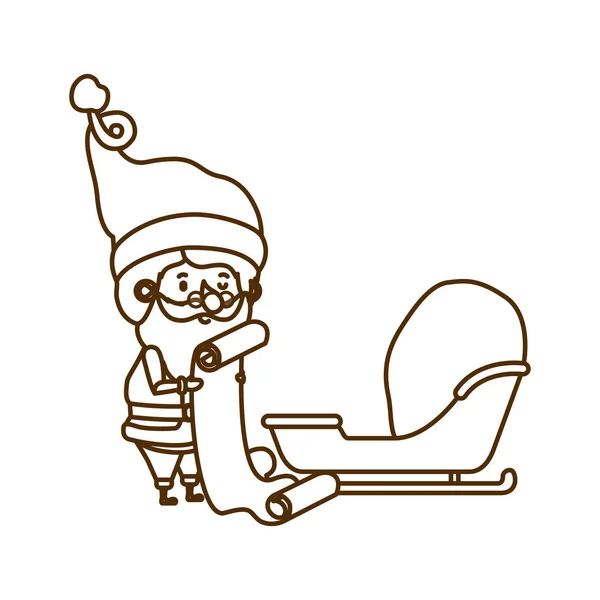 Père Noël claus sur traîneau avatar personnage — Image vectorielle