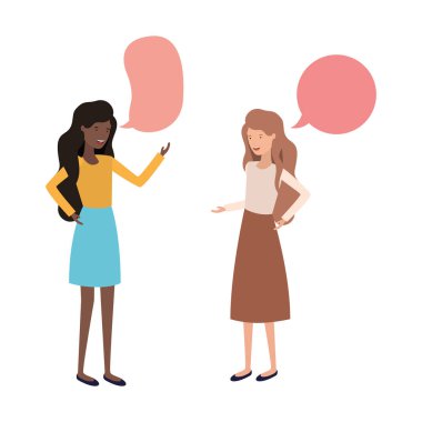 kadınlarla konuşma balonu avatar karakter