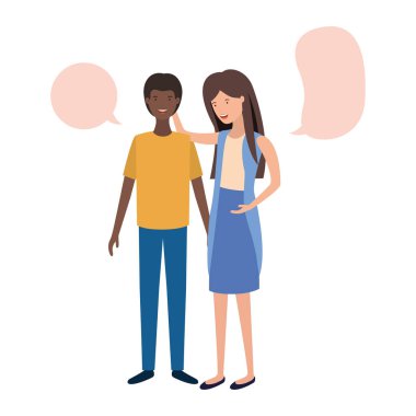 konuşma balonu avatar karakter ile Çift