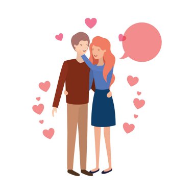 konuşma balonu avatar karakter ile Çift