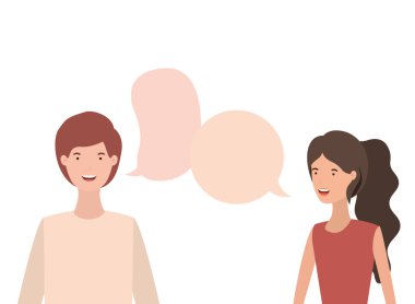 konuşma balonu avatar karakter ile Çift