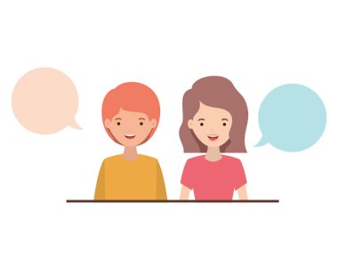 konuşma balonu avatar karakter ile Çift