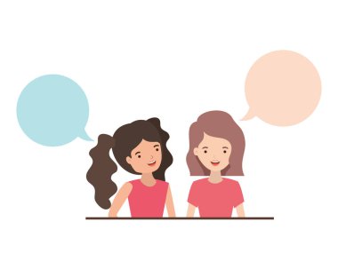 kadınlarla konuşma balonu avatar karakter