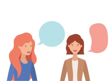 kadınlarla konuşma balonu avatar karakter