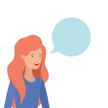 konuşma kabarcık avatar karakter ile kadın