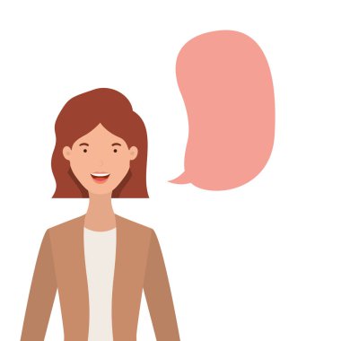 konuşma kabarcık avatar karakter ile kadın