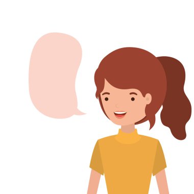 konuşma kabarcık avatar karakter ile kadın