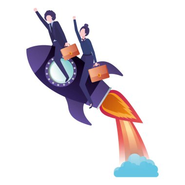 roket avatar karakter ile iş çift