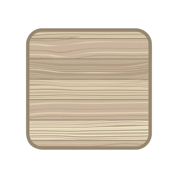 Quadrado com textura de madeira ícone isolado — Vetor de Stock