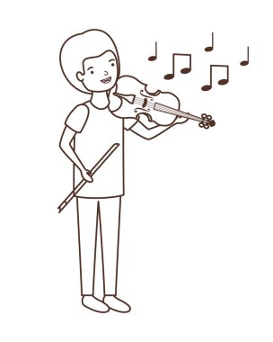 Keman karakteri ile genç adam