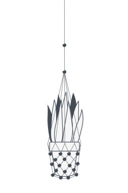 macrame askıları simgesi üzerinde houseplant