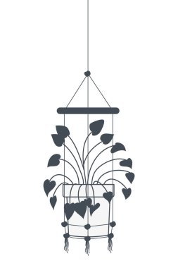 macrame askıları simgesi üzerinde houseplant