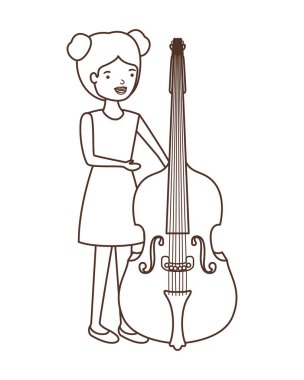 Keman karakteri ile genç kadın