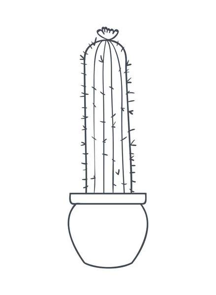 Cactus con icono aislado en maceta — Archivo Imágenes Vectoriales