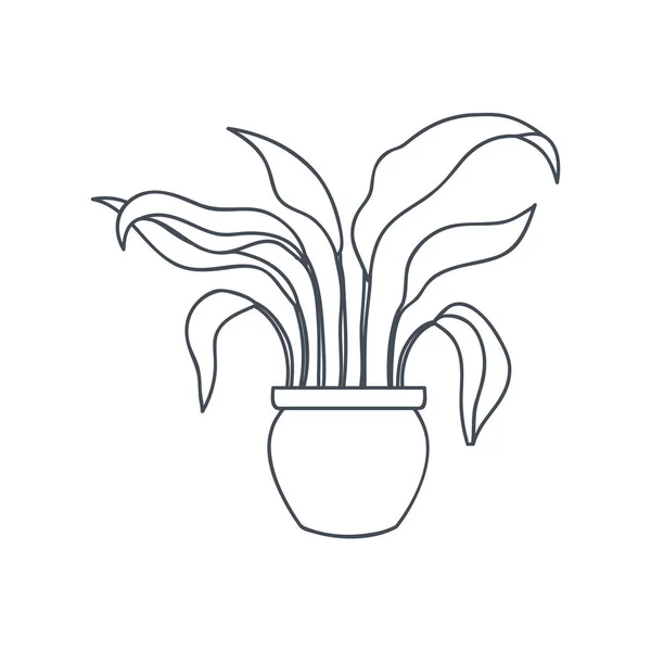 带盆栽隔离图标的室内植物 — 图库矢量图片