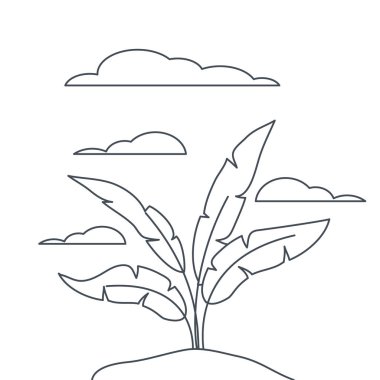 peyzaj izole simgesi bitki