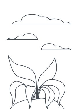 peyzaj izole simgesi bitki