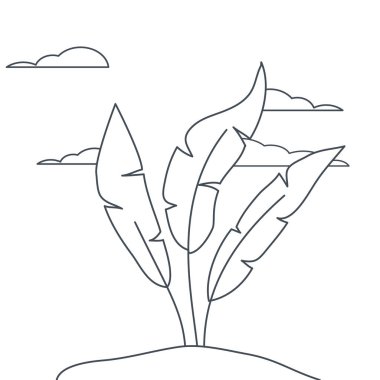 peyzaj izole simgesi bitki