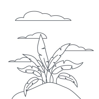 peyzaj izole simgesi bitki