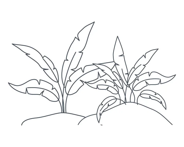 조경 고립 아이콘에 식물 — 스톡 벡터