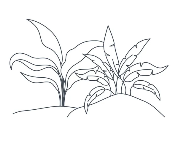 Φυτό σε απομονωμένο οριζόντιο εικονίδιο — Διανυσματικό Αρχείο