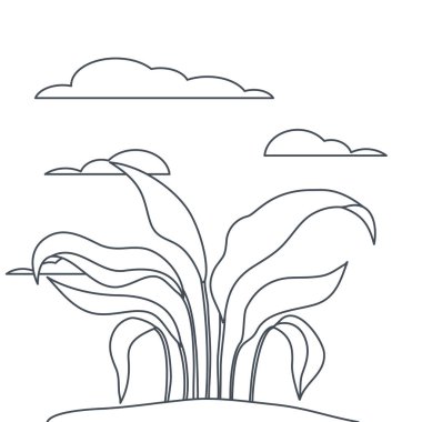 peyzaj izole simgesi bitki