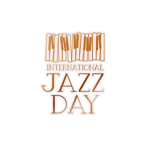 Jazz día internacional etiqueta aislado icono — Vector de stock