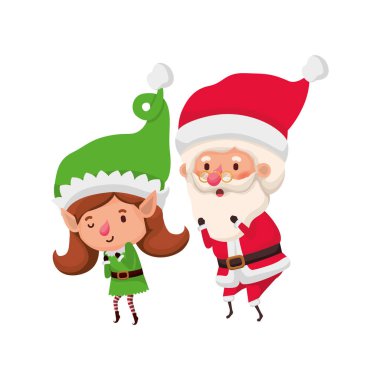 Elf kadın avatar karakter hareket ile Noel Baba