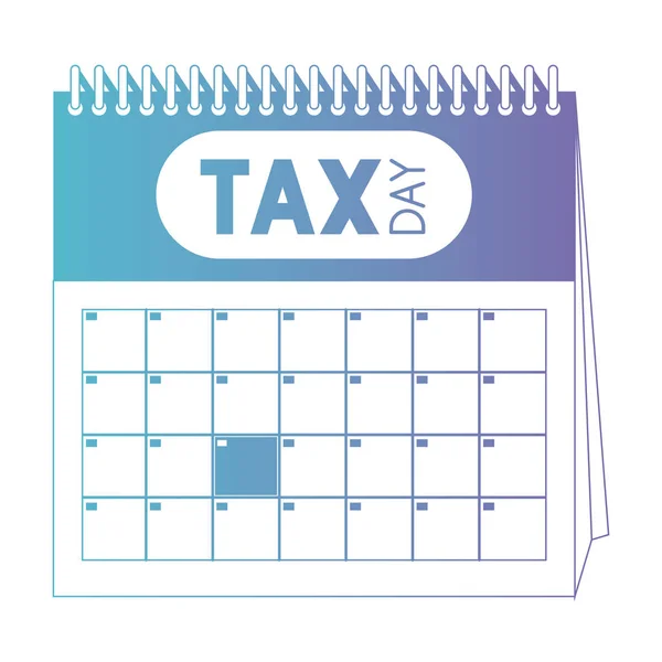 Calendar reminder with tax day — Stock Vector