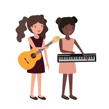 müzik aletleri karakteri olan kadınlar