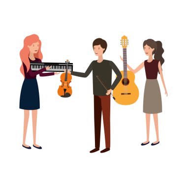 müzik aletleri ile insanlar grubu
