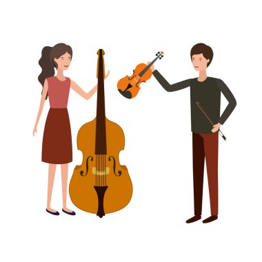 müzik aletleri avatar karakter ile çift