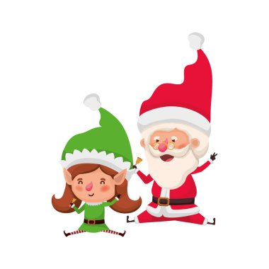 Elf kadın avatar karakter hareket ile Noel Baba