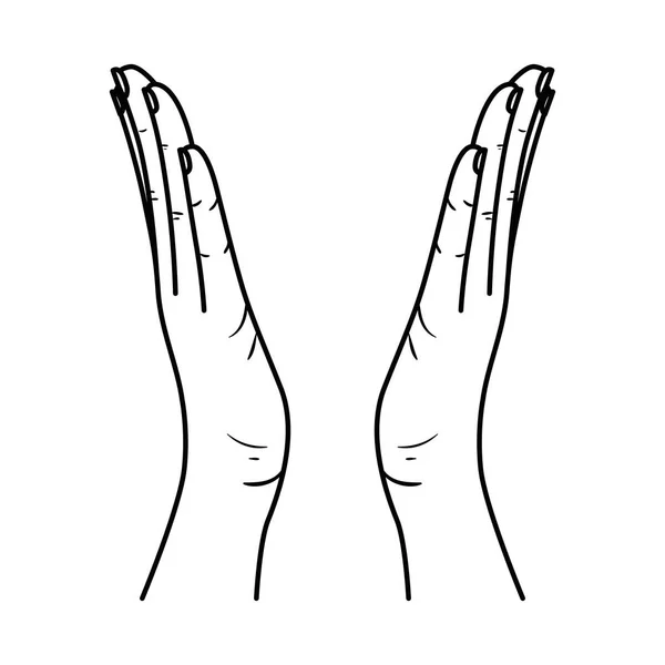 Open hands receiving avatar character — Stock Vector