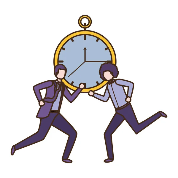 Biznesmeni z zegarem postać avatar — Wektor stockowy