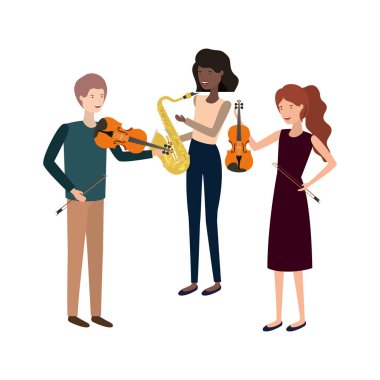müzik aletleri ile insanlar grubu