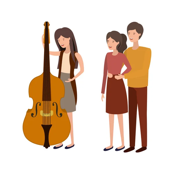 Ομάδα ανθρώπων με μουσικό όργανο — Διανυσματικό Αρχείο