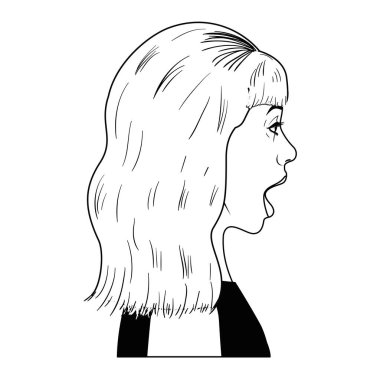 sürpriz yüz avatar karakter ile kadın