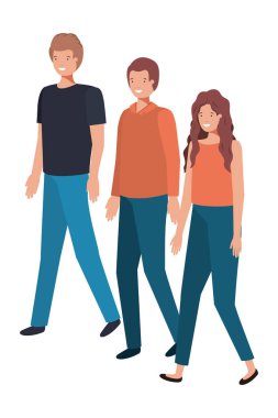 kişi avatar karakter ayakta grup