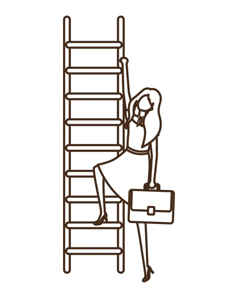 Merdiven avatar karakter ile iş kadını — Stok Vektör