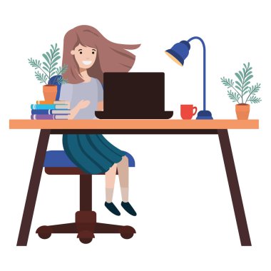 Ofis avatar karakter çalışan kadın
