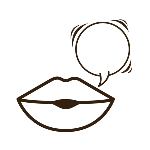 Lèvres avec bulle vocale personnage avatar — Image vectorielle