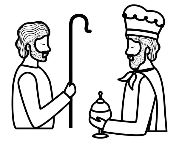 賢明な王の性格を持つ聖ヨセフ — ストックベクタ