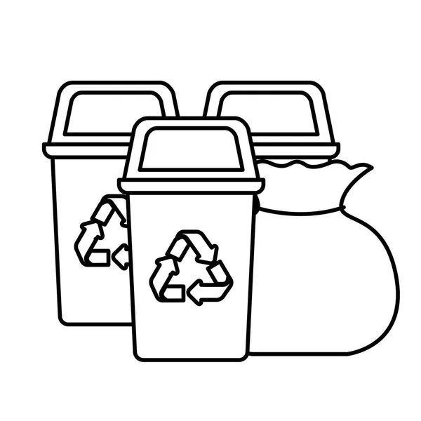 锡和垃圾袋隔离图标 — 图库矢量图片