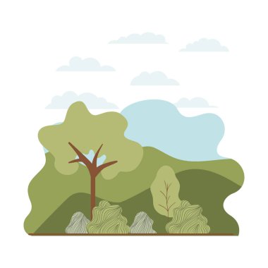 ağaç bitki peyzaj izole simgesi